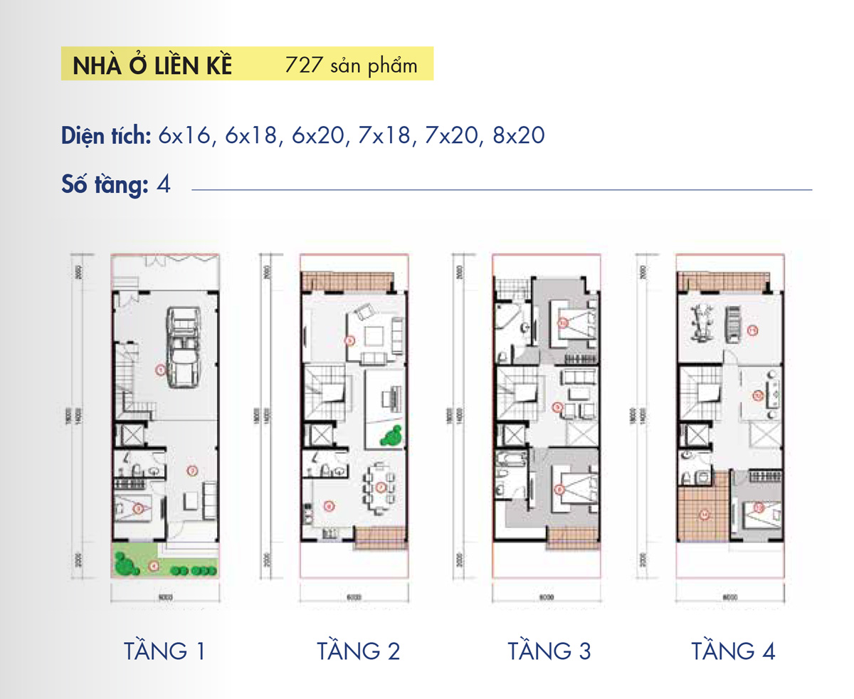 Mặt bằng nhà ở liền kề 01