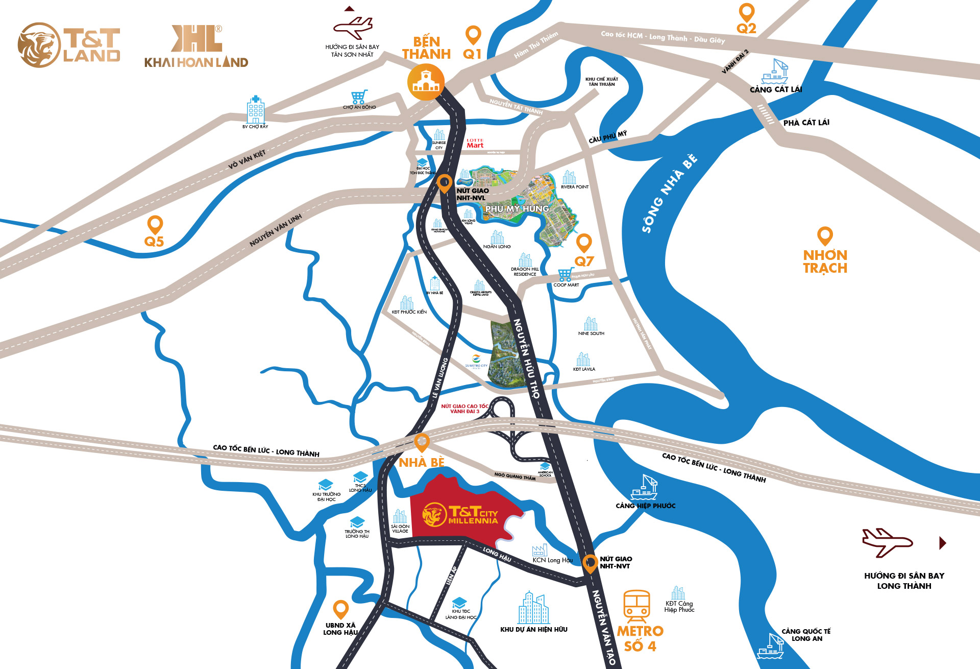 Bản đồ vị trí T&T City Millennia Long Hậu